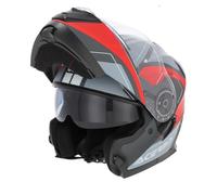 Casco Modular Flip Up Acerbis Serel Doble Visera Gris Y Rojo Talla S