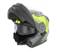 Casco Modular Flip Up Acerbis Serel Doble Visera Negro Y Amarillo Flúor Talla S