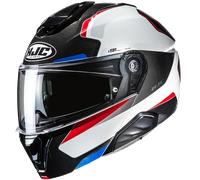 HJC i91 Felio Casco, Negro/Blanco/Rojo/Azul, Talla XS (54/55)