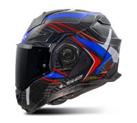 LS2, Casco Moto Modulare ADVANT X CARBON FUTURE II Gloss White Blue, 3XL