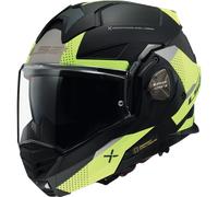 LS2, Casco Moto Modular ADVANT X Oblivion Matt Black H-V Yellow