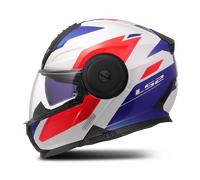 LS2 FF902 Scope II Duria, casco abatible XL male Blanco/Azul/Rojo
