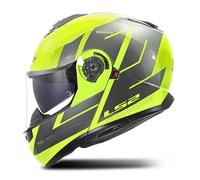 LS2, Casco Moto Modular STROBE II CODE Gloss H-V Yellow Grey, XL
