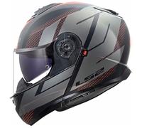 casco modular ls2 ff908 strobe ii code - negro / gris M