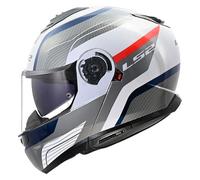 casco modular ls2 ff908 strobe ii monza - blanco / azul / rojo XL