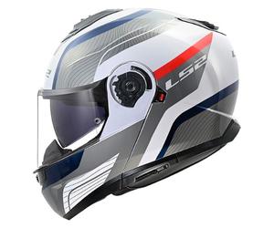 casco modular ls2 ff908 strobe ii monza - blanco / azul / rojo XS