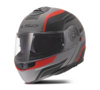 LS2 Helmets Casco de moto modular STROBE II MONZA Negro Gris Rojo XXL