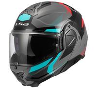 casco modular ls2 ff910 advant ii triple - gris / azul / rojo L
