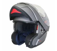 Casco modular MT Atom SV con doble pantalla, color titanio mate, talla XS.