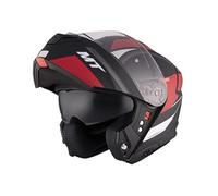 Casco Modular MT Genesis SV Cave A5 Negro Rojo | Casco Modular para Hombre | Transpirable y Lavable | Homologado ECE 22.06 & Dot | Talla XS