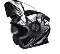 Casco Modular para Moto Ligero y cómodo Integral abatible con Doble Visera para Hombres y Mujeres para Montar en Motocicleta Tomar café y competir