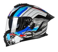 Casco modular para motocicleta, con doble visera, abatible, para hombre y mujer. Casco modular abatible homologado ECE para scooter, chopper y anticolisión. 11,XL(59-60cm)