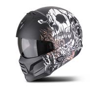 Scorpion Exo-Combat II Genesis negro mate, blanco oro CE 22.06 casco jet - Color: NEGRO, Talla: Talla S