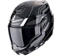 casco modular scorpion exo tech evo conquer - negro / blanco L