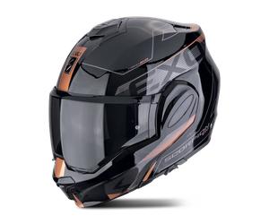 Casco Modular Scorpion EXO-Tech EVO Traveller Negro/CobreS Negro,Cobre