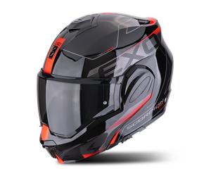Casco Modular Scorpion EXO-Tech EVO Traveller Negro/RojoM Negro,Rojo