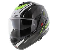 Casco modular Shark Oxo Rydger - negro brillante blanco amarillo fluo