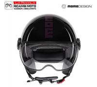 Casco Momo Design Fgtr Clásico Listas 2024 e2206 Negro Brillante Black/Fucsia L