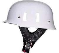 Casco Moto Abierto Medio Casco Retro Estilo Alemán, Homologado ECE 22.06, Casco De Motocicleta Para Adultos Hombre Mujer, Ideal Para Cruiser Scooter Chopper, Negro Mate 5,L/(59~60cm)