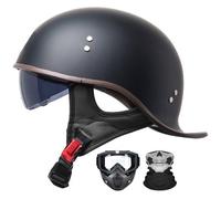 Casco Moto Abierto Retro - Casco Jet Clásico con Gafas Vintage, Homologado ECE 22.06, Ligero para Scooter, Motos Custom y Cafe Racer