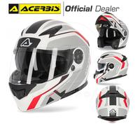 Casco Moto Acerbis Redewel Integral Modular Touring Strada Negro - Rojo
