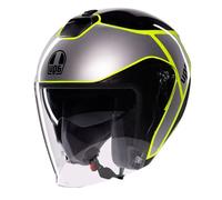 AGV Irides Davao Casco Jet, negro-gris-amarillo, tamaño M para Hombres