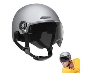 Casco Moto Casco Bicicleta Adulto con Protector Solar Casco Patinete Electrico Adulto Scooter Skate Skateboard Cascos De Medio Scooter Altamente Protectores para Hombre como Mujer,54-62CM