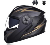 Casco Moto ECE/Dot Homologado Casco Abatible con Doble Visera Doble Lente Sistema De Ventilación Forro Extraíble Adultos