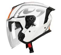 Casco Moto Half-Helmet Retro Certificación DOTECE Cascos Abiertos De Motocicleta con Doble Visera Medio Casco De Scooter Cascos Jet Protección De Múltiples Capas Adultos H,XL:61-62CM