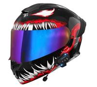 Casco Moto Integrado Modular ECEDOT Aprobado Cascos Integrales Abatible Bluetooth Micrófono Incorporado Casco Motocicleta Modulares con Doble Visera para Hombres Y Mujeres P,XL:61-62CM