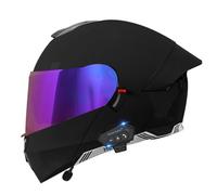 Casco Moto Integrado Modular ECEDOT Aprobado Cascos Integrales Abatible Bluetooth Micrófono Incorporado Casco Motocicleta Modulares con Doble Visera para Hombres Y Mujeres Y,M:57-58CM