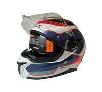 Casco Moto Integral Axxis Panther Sv Gale Azul/Blanco/Rojo Fluor Brillo Talla S con Gafa Solar Homologado