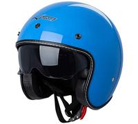 Casco Moto Jet Cafe Racer homologado ECE 22-06 Parasol Scooter Azul XXL