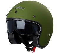 Casco Moto Jet Cafe Racer Homologado ECE 22-06 Parasol Scooter Verde Mate S