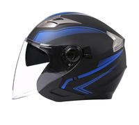 Casco Moto Jet Casco De Bicicleta Eléctrica con Visera Certificado ECE Casco Scooter con Un Forro Interior Cómodo Y Transpirable para Scooter Trail F,M=(57-58CM)