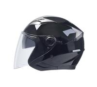 Casco Moto Jet Casco De Bicicleta Eléctrica con Visera Certificado ECE Casco Scooter con Un Forro Interior Cómodo Y Transpirable para Scooter Trail D,XL=(61-62CM)