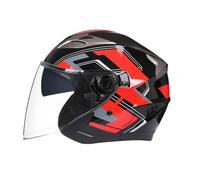 Casco Moto Jet Casco De Bicicleta Eléctrica con Visera Certificado ECE Casco Scooter con Un Forro Interior Cómodo Y Transpirable para Scooter Trail E,L=(59-60CM)
