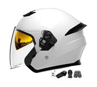 Casco Moto Jet,Casco De Motocicleta Bluetooth, Casco De Motocicleta con Chorro con Visera Solar, Carcasa ABS, Forro Suave Transpirable, Certificado De Puntos/ECE A
