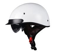 Casco Moto Jet ECE Homologado -Ciclomotor Casco,Classic Casco Moto Jet Casco Moto Abierto Custom Scooter para Mujer Hombre Adultos con Visera Retro Casco Moto F,L