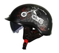 Casco Moto Jet ECE Homologado -Ciclomotor Casco,Classic Casco Moto Jet Casco Moto Abierto Custom Scooter para Mujer Hombre Adultos con Visera Retro Casco Moto D,XXL