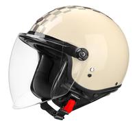 Casco Moto Jet ECEDOT Homologado Media Casco Jet Protección con Visera Cascos Half-Helmet Cascos Abiertos De Motocicleta Cuatro Estaciones para Hombres Y Mujeres Adultos F,XXL:63-64CM