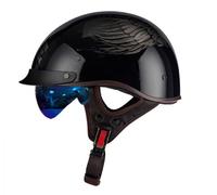 Casco Moto Jet Homologado ECE Casco Scooter Hombres Mujeres, Cascos De Motocicleta Vintage Estilo Alemán Cascos Moto Hombre Cascos Moto Vintage Casco para Patinete Electrico 5, L=57-58cm