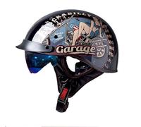 Casco Moto Jet Homologado ECE Casco Scooter Hombres Mujeres, Cascos De Motocicleta Vintage Estilo Alemán Cascos Moto Hombre Cascos Moto Vintage Casco para Patinete Electrico 2,M=54-56cm
