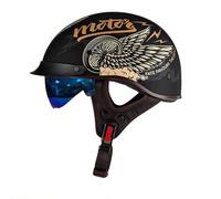 Casco Moto Jet Homologado ECE Casco Scooter Hombres Mujeres, Cascos De Motocicleta Vintage Estilo Alemán Cascos Moto Hombre Cascos Moto Vintage Casco para Patinete Electrico 10, XL=59-60cm