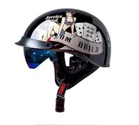 Casco Moto Jet Homologado ECE Casco Scooter Hombres Mujeres, Cascos De Motocicleta Vintage Estilo Alemán Cascos Moto Hombre Cascos Moto Vintage Casco para Patinete Electrico 8,M=54-56cm