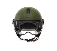 Casco Moto JET Momo Design Fgtr Clásico E2206 Verde Militar Mate Negro Talla M