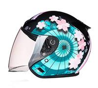 Casco Moto Jet para Hombres y Mujeres Casco de Moto Medio Abierto, Media Cara Casco De Protección Para Motocicleta Scooter Con Visera Casco Medio, ECE Homologado A,XL