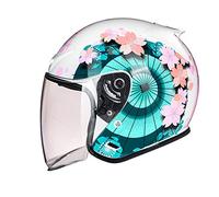 Casco Moto Jet para Hombres y Mujeres Casco de Moto Medio Abierto, Media Cara Casco De Protección Para Motocicleta Scooter Con Visera Casco Medio, ECE Homologado B,M