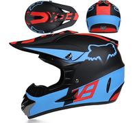 Casco Moto Juvenil Casco Motocross Niños Adultos Cascos Cruzados Hombres ATV MX Enduro Cascos Integral MTB De Descenso Certificado Dot/ECE con Gafas Máscara Guantes,Blue/C-M