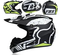 Casco Moto Juvenil Casco Motocross Niños Adultos Cascos Cruzados Hombres ATV MX Enduro Cascos Integral MTB De Descenso Certificado Dot/ECE con Gafas Máscara Guantes,Black/B-L